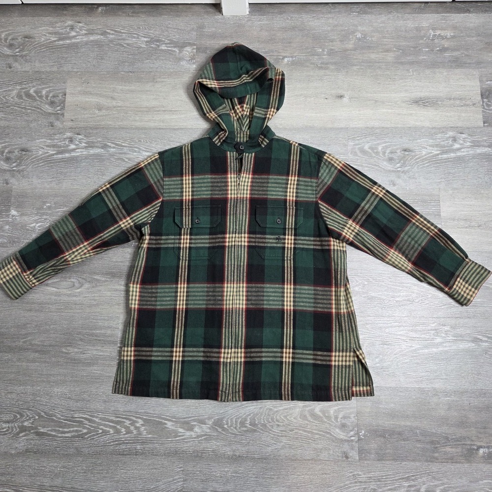 Men's Vintage Ralph Lauren Plaid Hooded Flannel Shirt Jacket XL